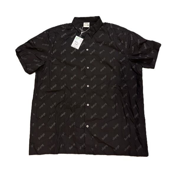 Bodega monogram Shirt - Black button up - short sleeve - Size XXL - Picture 1 of 4